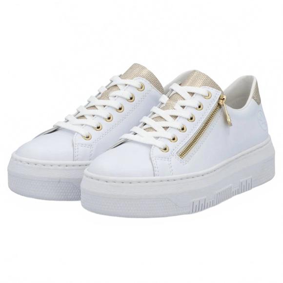 NEW RIEKER women's enya twenty one platform sneaker in sportweiss - Picture 1 of 3